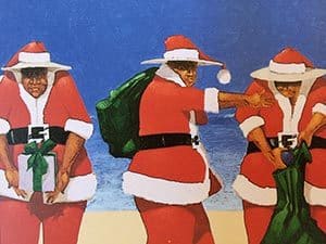 Three Santas Christmas Card