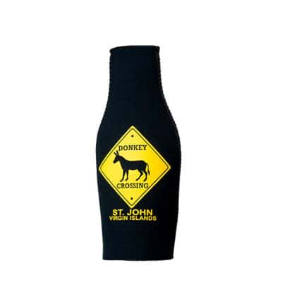 St. John Donkey Crossing Bottle Koozie