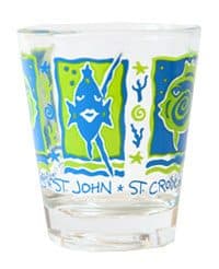 Blue Green Fish Shot Glass (STT, STJ, STX)