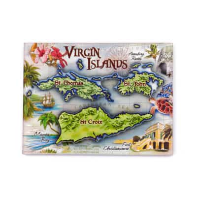 USVI Antique Map Magnet