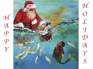 Santa Under the Sea Delivery Christmas Cards