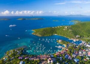 Cruz Bay Aerial Photo Print