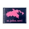 St. John Island Pink Map Magnet
