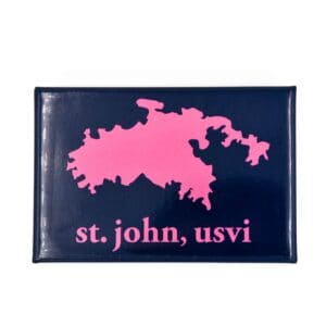St. John Island Pink Map Magnet