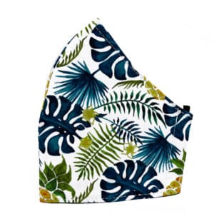 Tropical Blue Ferns Fashion Face Mask