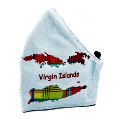 Virgin Islands Light Blue Madras Fashion Face Mask