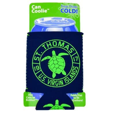 St. Thomas Green Turtle (Navy) Can Coozie