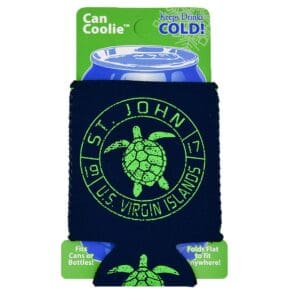 St. John Green Turtle (Navy) Can Coozie