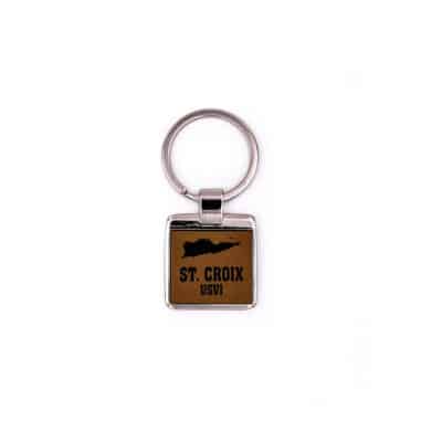 St. Croix Square Map Keychain (Tan)