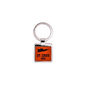 St. Croix Square Map Keychain (Brown)