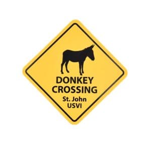St. John Donkey Crossing Sticker