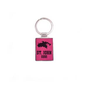 St. John Square Map Keychain (Pink)