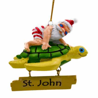 St. John Santa & Turtle Christmas Ornament