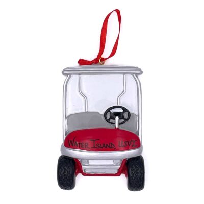 Water Island Golf Cart Christmas Ornament