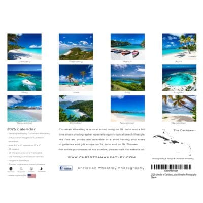 Caribbean Beaches 2025 Wall Calendar - Image 2